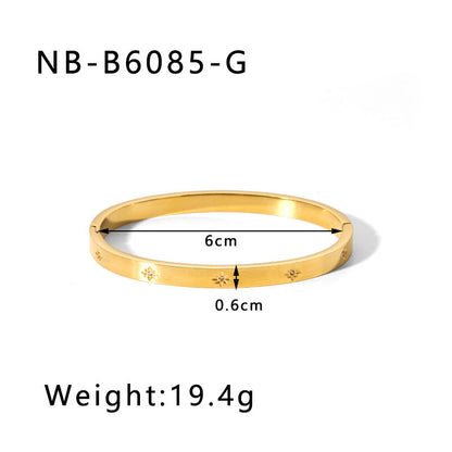 IG Style Pentagram Square Heart Octagram Stainless Steel Electroplating Bangles