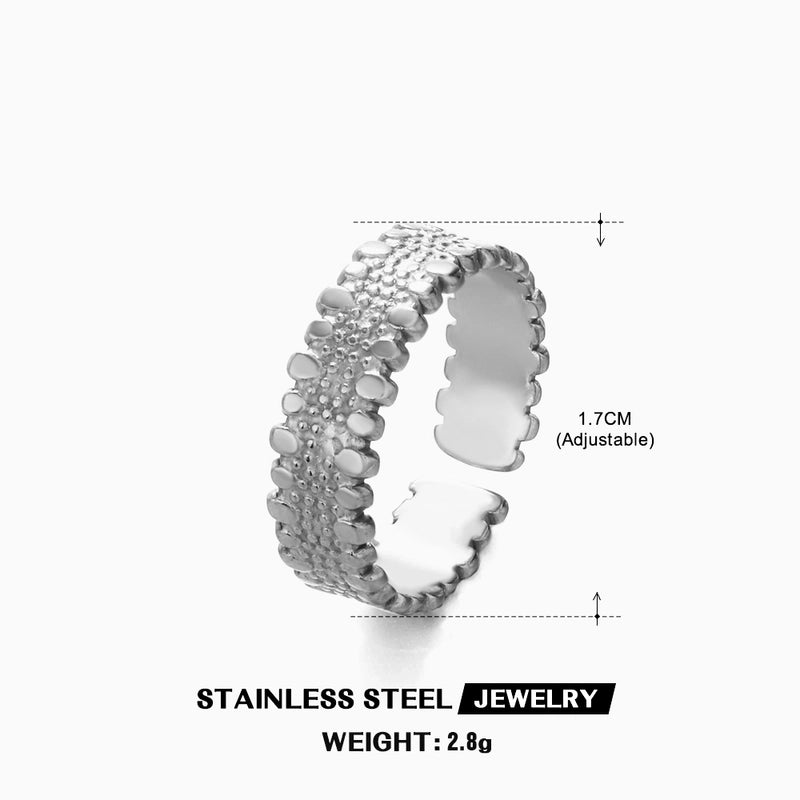 304 Stainless Steel 18K Gold Plated IG Style Plating Cross Open Rings