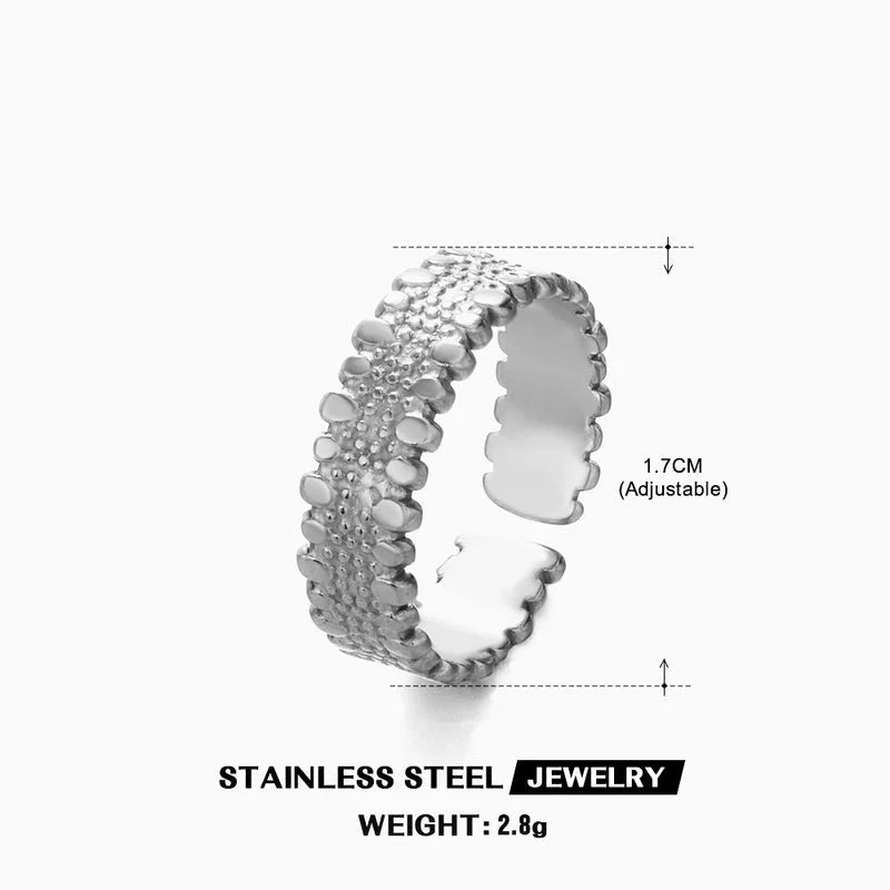 304 Stainless Steel 18K Gold Plated IG Style Plating Cross Open Rings