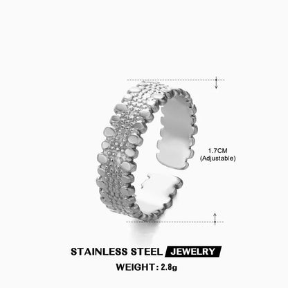 304 Stainless Steel 18K Gold Plated IG Style Plating Cross Open Rings