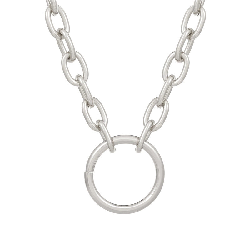 Hip-hop Minimalist Solid Color Flower Lock Metal Copper 18k Gold Plated Gold Plated Silver Plated Crystal Zircon Layered Necklaces Pendant Necklace Necklace In Bulk