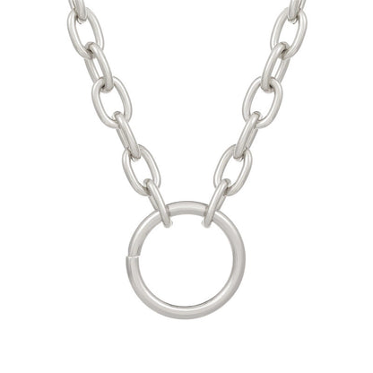 Hip-hop Minimalist Solid Color Flower Lock Metal Copper 18k Gold Plated Gold Plated Silver Plated Crystal Zircon Layered Necklaces Pendant Necklace Necklace In Bulk