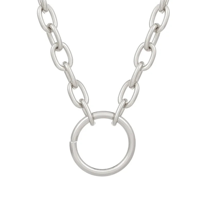 Hip-hop Minimalist Solid Color Flower Lock Metal Copper 18k Gold Plated Gold Plated Silver Plated Crystal Zircon Layered Necklaces Pendant Necklace Necklace In Bulk