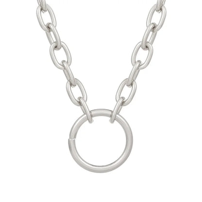 Hip-hop Minimalist Solid Color Flower Lock Metal Copper 18k Gold Plated Gold Plated Silver Plated Crystal Zircon Layered Necklaces Pendant Necklace Necklace In Bulk