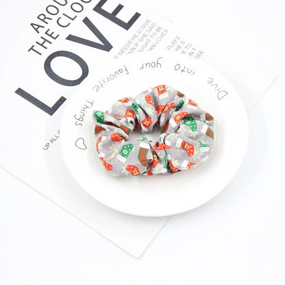 Christmas Cute Women's Color Block Rib-Knit Hair Tie