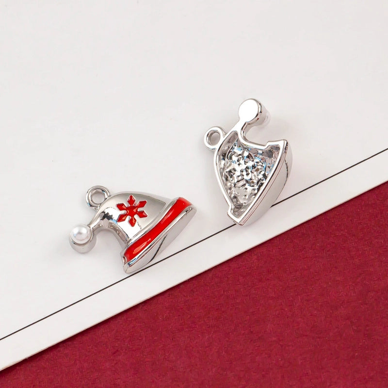 10 PCS/Package Alloy Bow Knot Bell Snowflake Pendant Jewelry Accessories