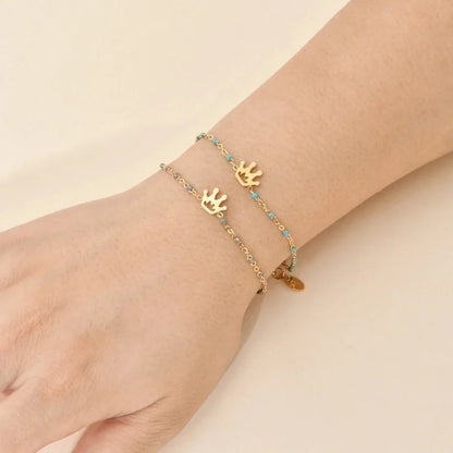 Minimalist Classic Style Crown Stainless Steel Plating Bracelets