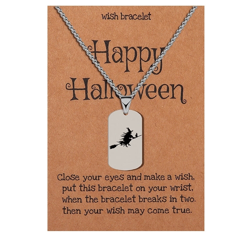 Minimalist Classic Style Halloween Pattern 304 Stainless Steel Pendant Necklace