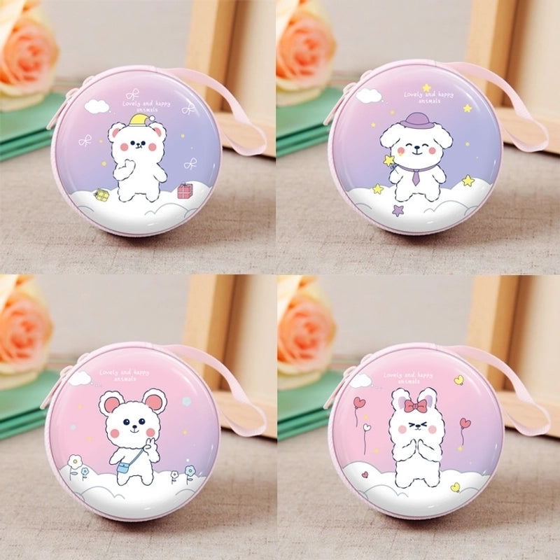 3 Pieces Women'S Cartoon Tinplate Zipper Coin Purses