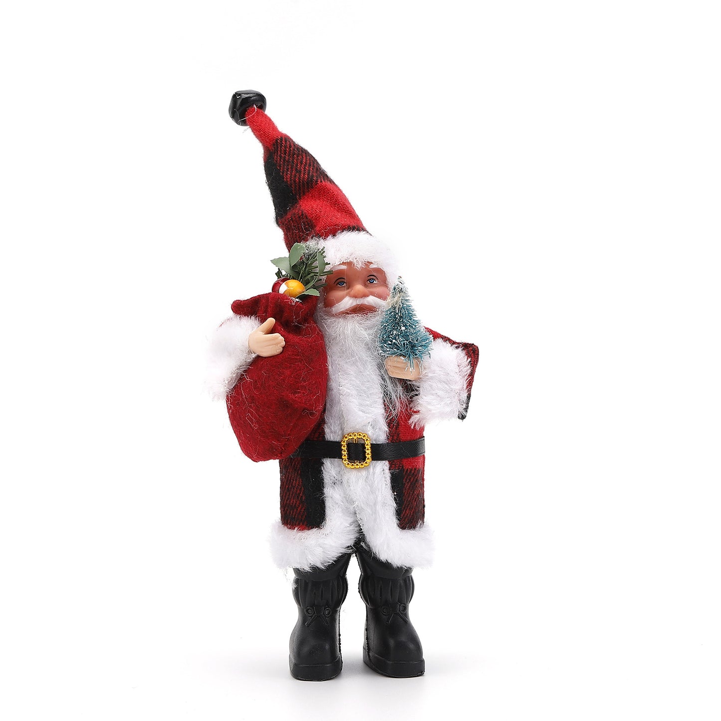 Cartoon Fabric Plush Standing Santa Claus Doll Christmas Decoration Desktop Ornament
