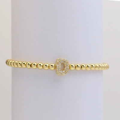 Xi Yin Hot Sale Brass Micro-Inlaid Bubble Balloon Diy26 English Letters Copper Bead Beaded Elastic Wire Bracelet