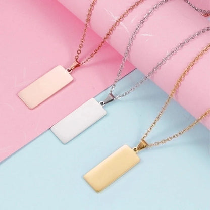 Stainless Steel 18K Gold Plated Minimalist Classic Style Geometric None Pendant Necklace