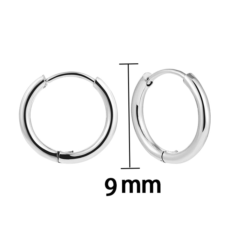 1 Pair Minimalist Solid Color Plating Stainless Steel Hoop Earrings