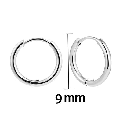 1 Pair Minimalist Solid Color Plating Stainless Steel Hoop Earrings