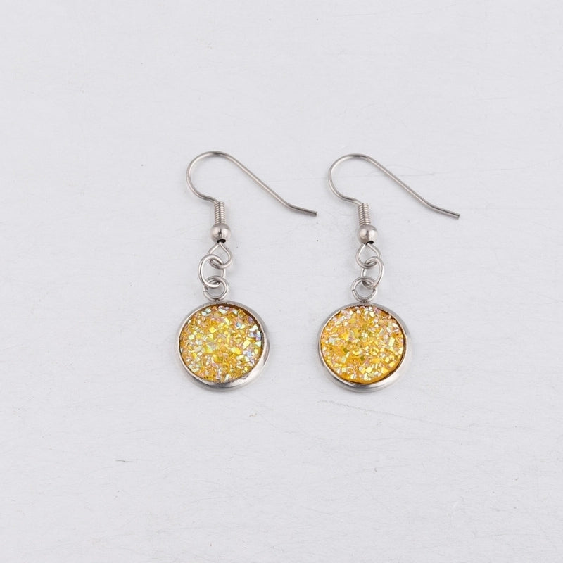 5 Pieces Minimalist Round Stainless Steel Resin Resin None Drop Earrings