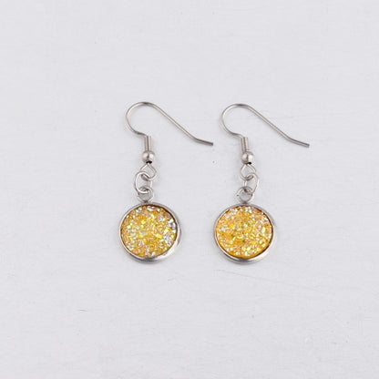 5 Pieces Minimalist Round Stainless Steel Resin Resin None Drop Earrings
