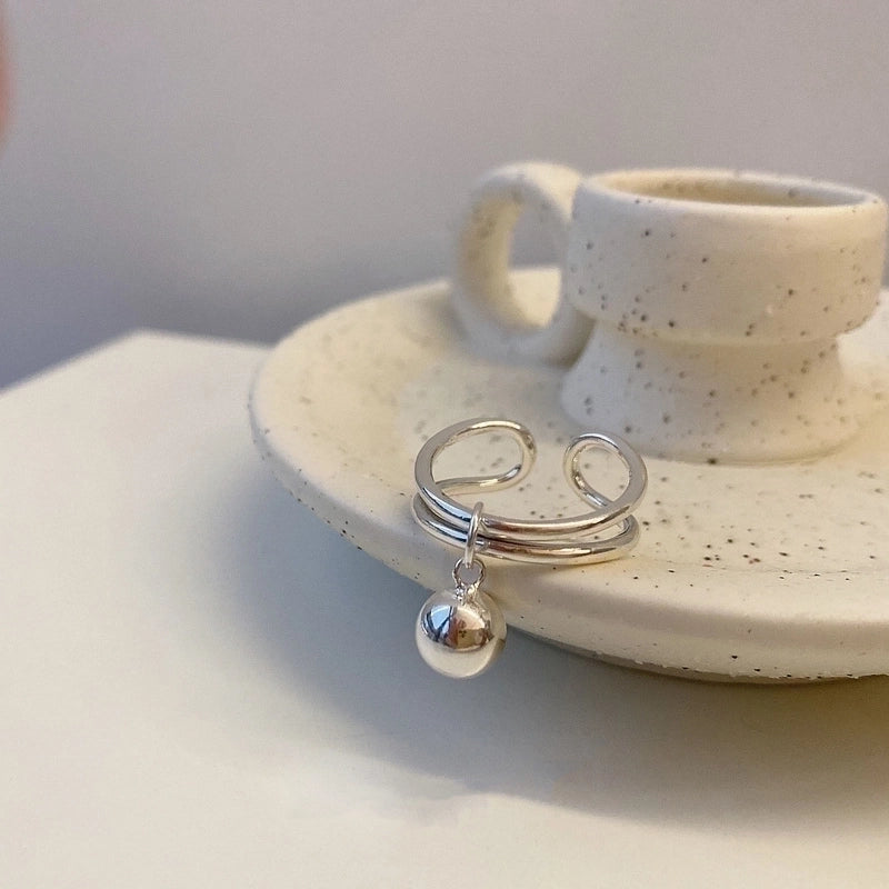 Minimalist Flower Rectangle Brass Plating White Gold Plated Open Rings