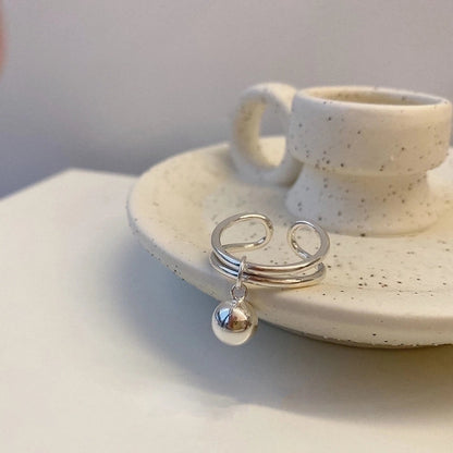 Minimalist Flower Rectangle Brass Plating White Gold Plated Open Rings