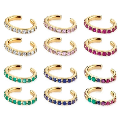 1 Pair Ins Style Minimalist Shiny C Shape Plating Inlay Copper Zircon Gold Plated Ear Clips