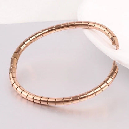 Minimalist Solid Color Stainless Steel Plating Gold Plated Bangle