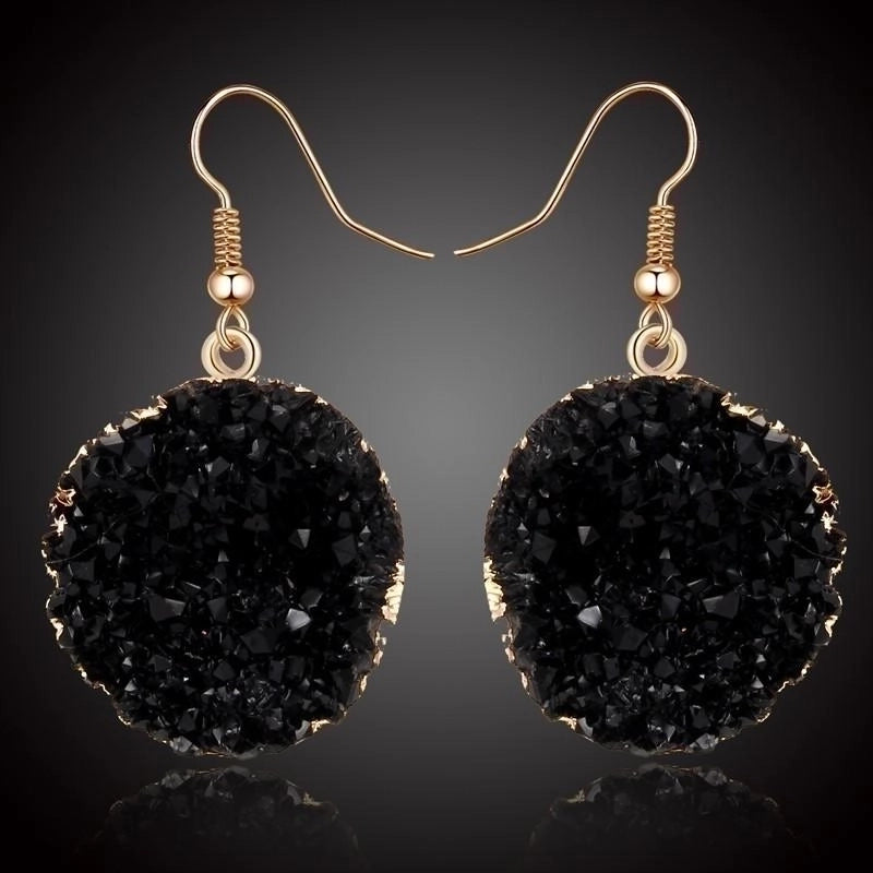 3 Pieces Womens Round Plastic Resin Imitation Natural Stone Round Earrings Go190430120011