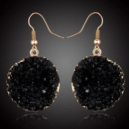 3 Pieces Womens Round Plastic Resin Imitation Natural Stone Round Earrings Go190430120011