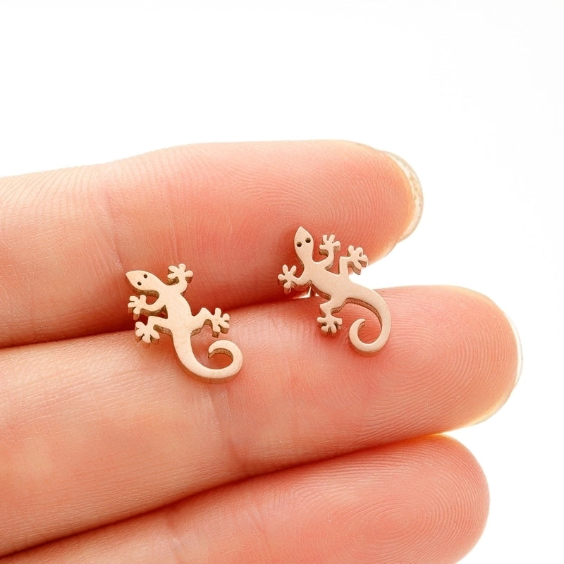 1 Pair Cute Animal Polishing Plating 304 Stainless Steel 18K Gold Plated Ear Studs