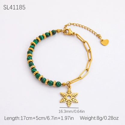 Cute Modern Style Christmas Tree Bow Knot Snowflake 304 Stainless Steel Plating Bracelets Earrings Necklace