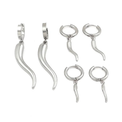 Stainless Steel 18K Gold Plated Minimalist Plating Chili Drop Earrings