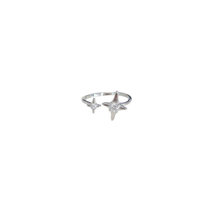 Minimalist Bow Knot Copper Inlay Zircon Rings
