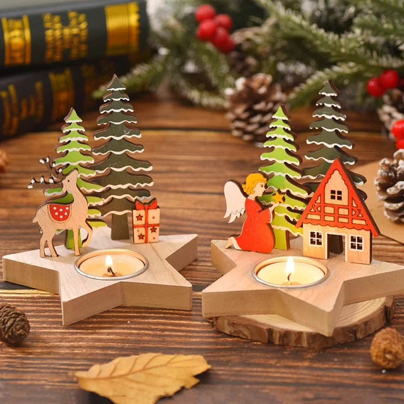 Christmas Cute Christmas Tree Santa Claus Elk Wood Party Festival