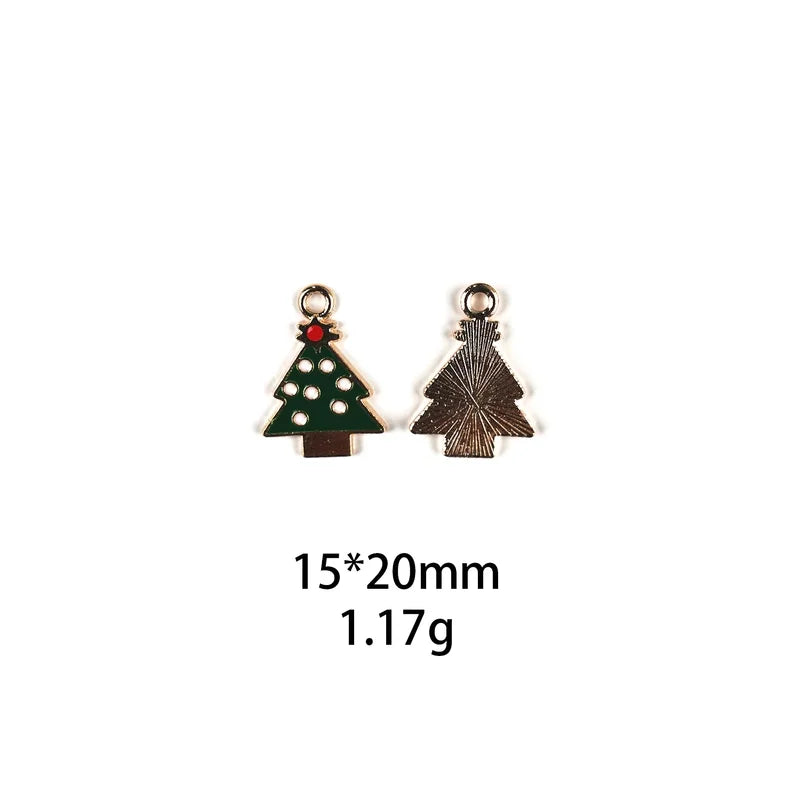 10 PCS/Package Zinc Alloy Christmas Tree Santa Claus Christmas Socks Pendant Jewelry Accessories