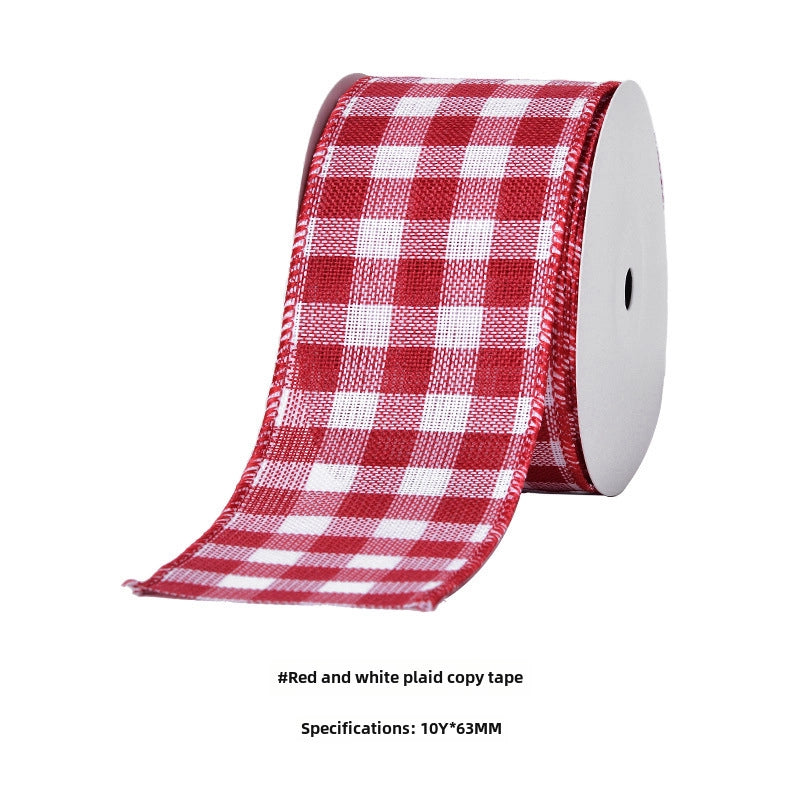 YAMA Boutique Christmas Snow Velvet Copy Edge Ribbon Christmas Decoration Ribbon Christmas Tree Gift Packaging Iron Wire Ribbon