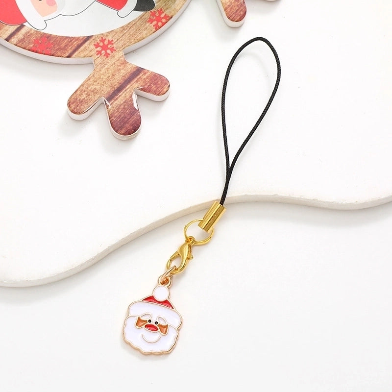Cute Christmas Tree Snowman Snowflake Alloy Plating Christmas Bag Pendant Mobile Phone Chain