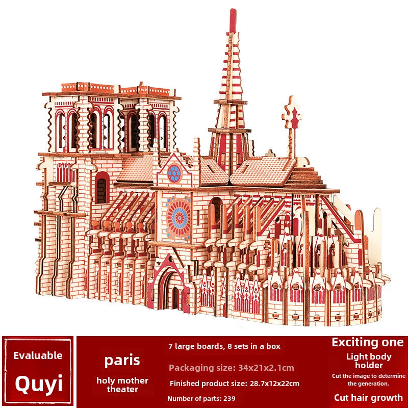 Stall Supply Children's Wooden 3D Puzzle Adult Puzzle Christmas Building Handmade Educational Model Toy