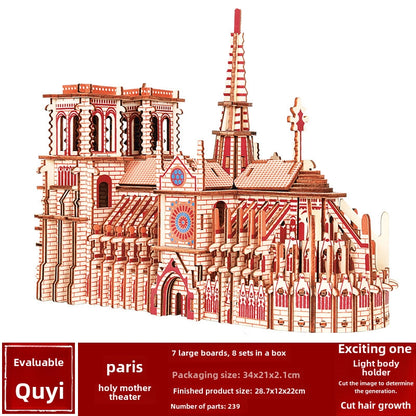 Stall Supply Children's Wooden 3D Puzzle Adult Puzzle Christmas Building Handmade Educational Model Toy