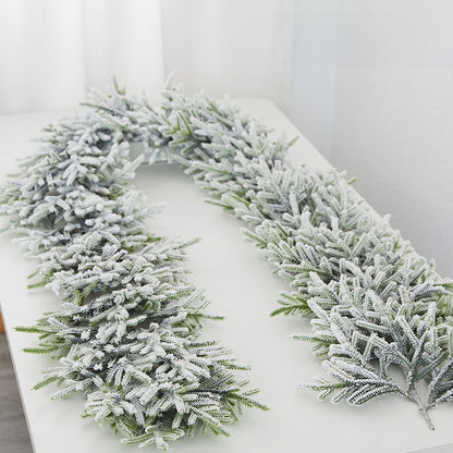 Christmas Decorative Dense Flocked Snowflake Vine Hotel Mall Window Display Doorway Stair Handrail Arrangement