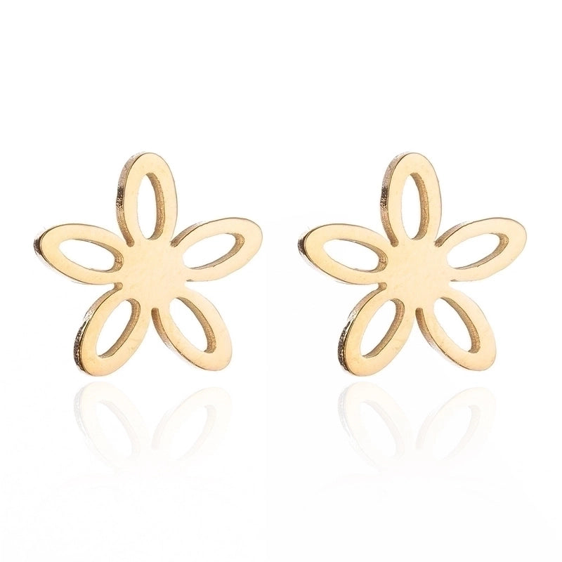 1 Pair Fashion Snowflake Plating 304 Stainless Steel 18K Gold Plated Ear Studs