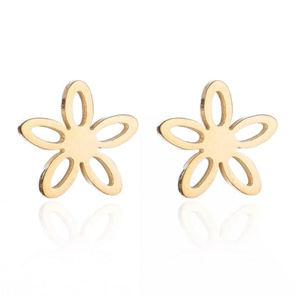 1 Pair Fashion Snowflake Plating 304 Stainless Steel 18K Gold Plated Ear Studs