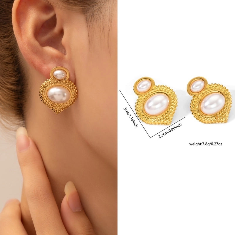 1 Pair Retro Minimalist Geometric Plating Titanium Steel Drop Earrings Ear Studs