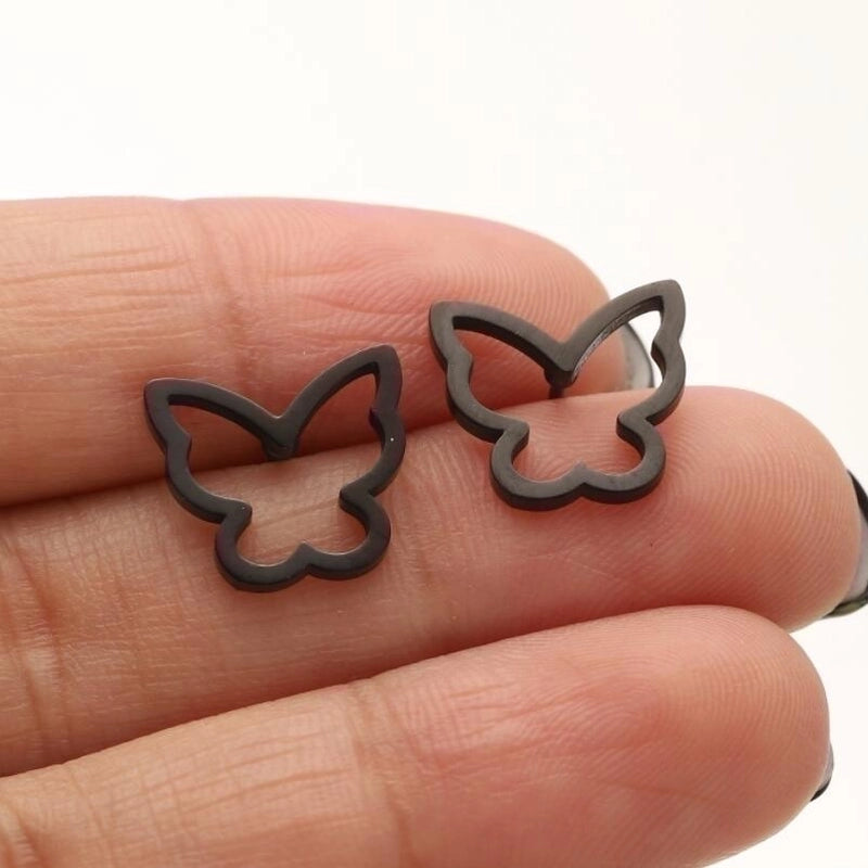 1 Pair Casual Minimalist Butterfly Umbrella Snowflake Asymmetrical Plating Hollow Out 304 Stainless Steel 18K Gold Plated Ear Studs