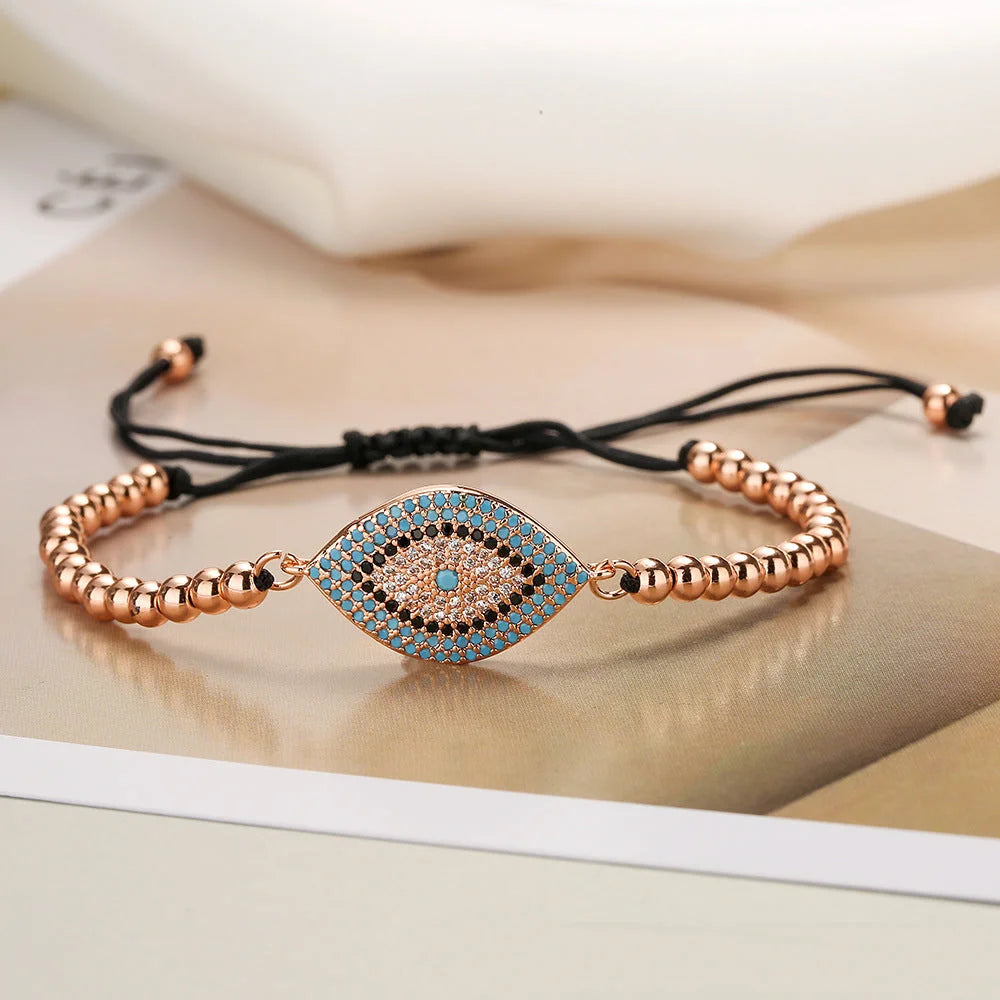 Women Eye Geometric Copper Bracelets