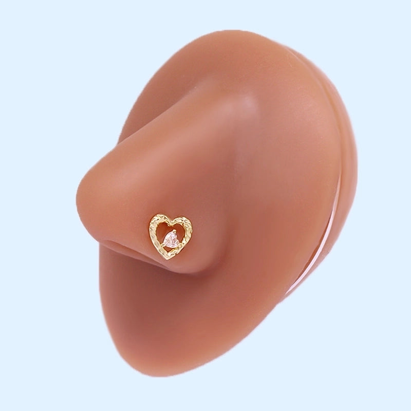 Minimalist Star Graffiti Flame Stainless Steel Epoxy Plating Inlay Artificial Rhinestones Zircon White Gold Plated Gold Plated Nose Studs