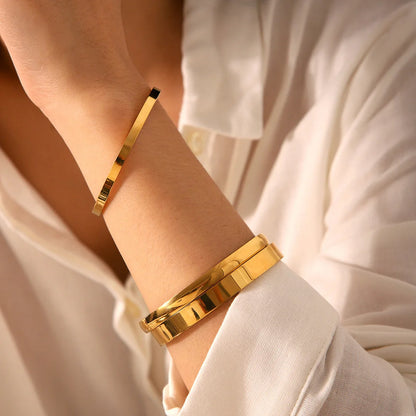 IG Style Round Stainless Steel Electroplating Bangles