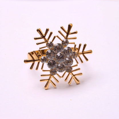 Cute Christmas Tree Santa Claus Alloy Napkin Rings 1 Set Of 6