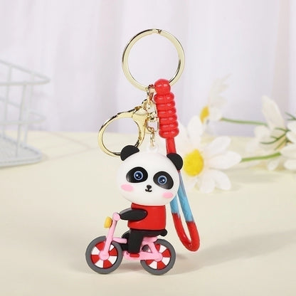 Cute Panda Pvc Metal Unisex Bag Pendant Keychain 1 Piece