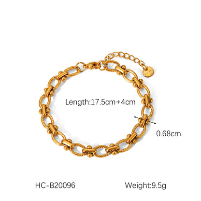 IG Style Women Chain Geometric Stainless Steel Electroplating Bracelets
