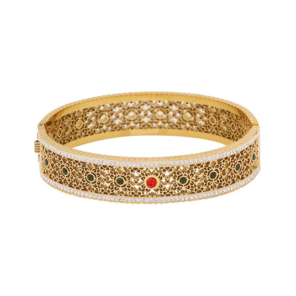 Fashion Flower Stainless Steel Electroplating Bangles