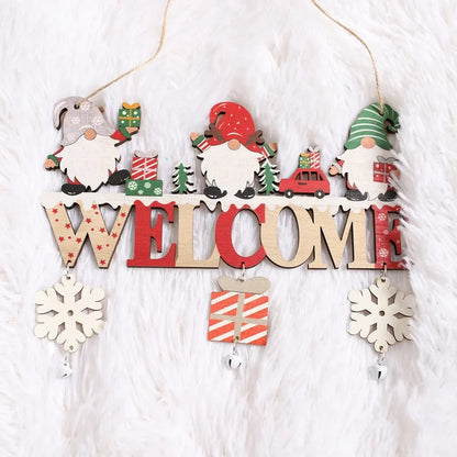 Cross-border New Christmas Decorations Wooden Christmas Tree Pendant Creative Christmas Pendant Wooden Crafts Door Hanging