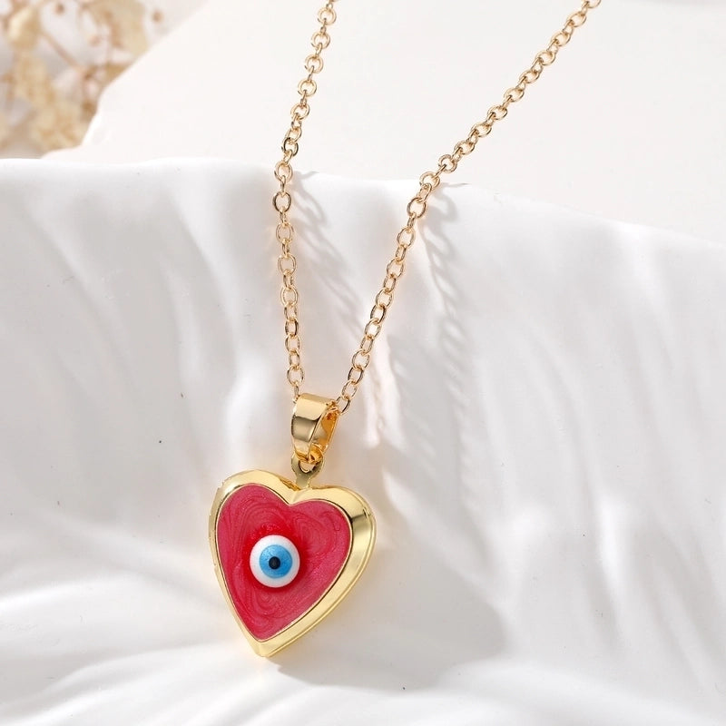 Casual Cute Minimalist Heart Shape Alloy Copper Pendant Necklace